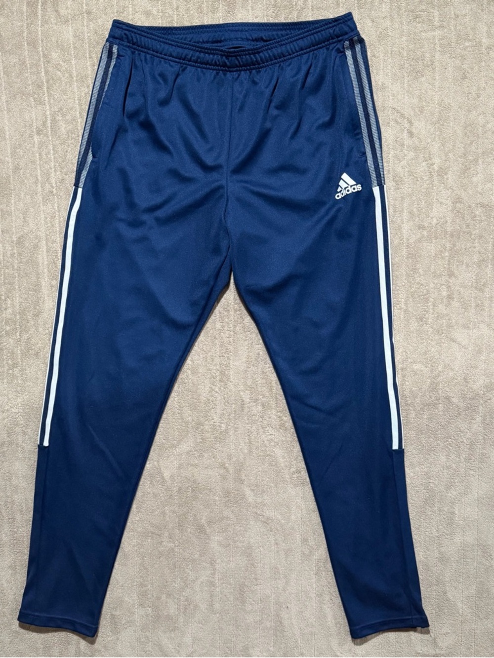 Adidas Navy Blue Track Pants Mens XLT Soccer Tiro Primegreen AEROREADY Zip Ankle